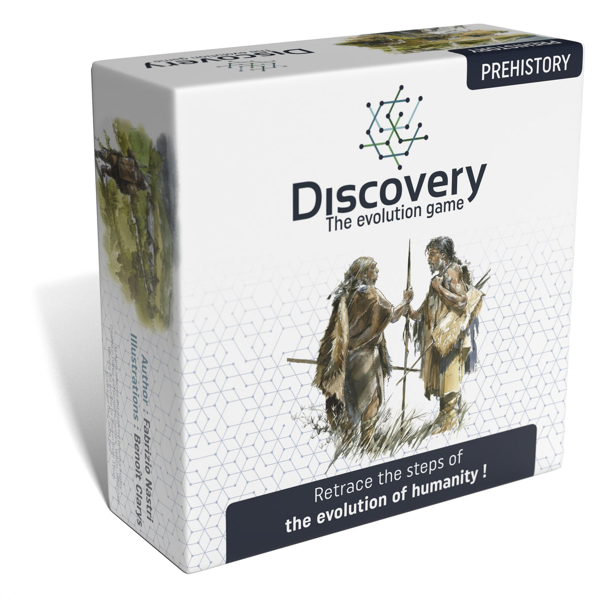 Boîte du jeu de société Discovery – Le Jeu de l'Évolution, édition Préhistoire